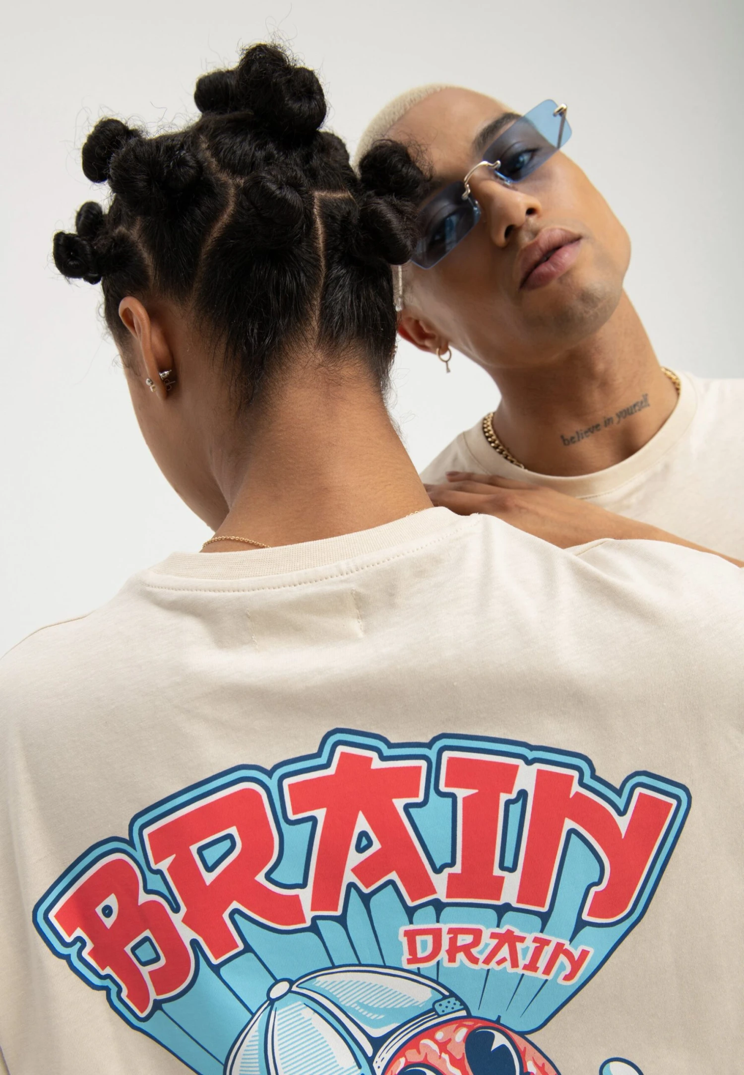 YOURTURN Unisex - T-Shirt Print - Beige - Afbeelding 7