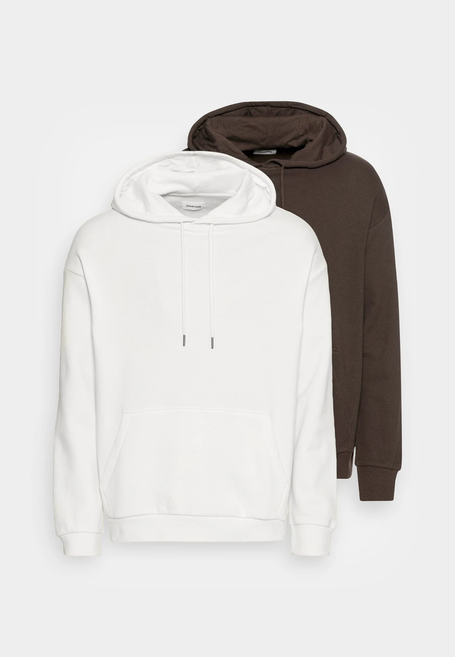 YOURTURN 2 Pack Unisex - Hoodie - Brown/Off White - Afbeelding 5