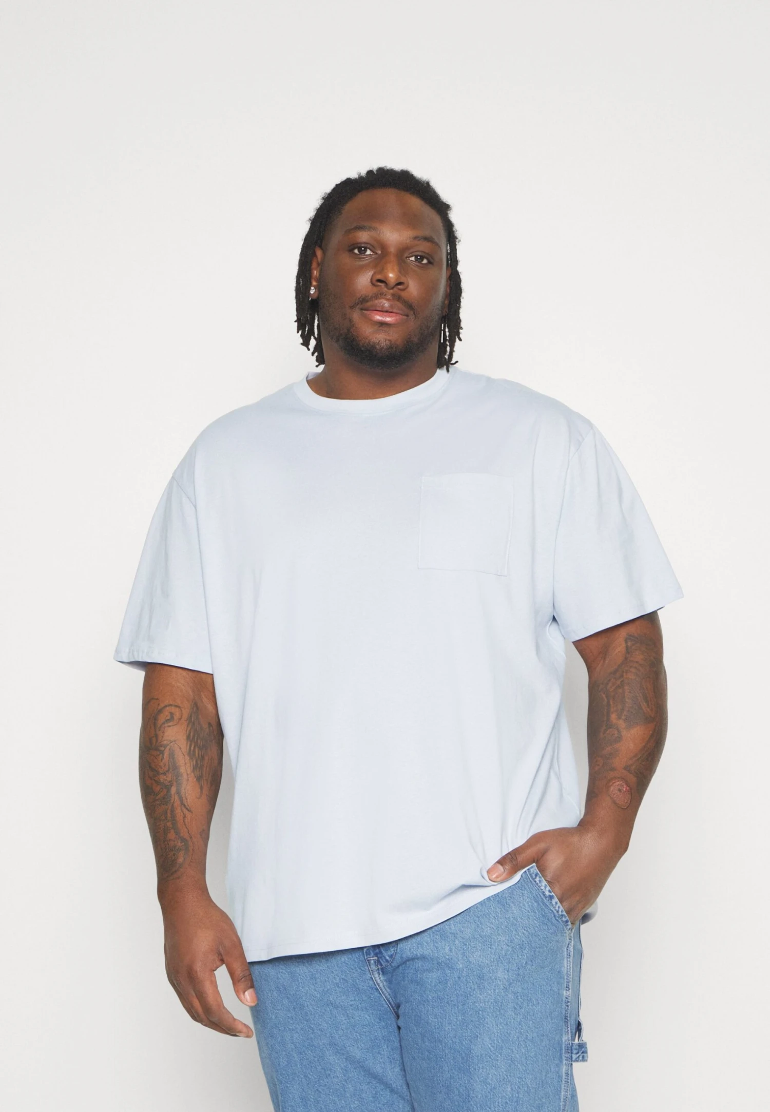 YOURTURN Unisex 2 Pack- T-Shirt Basic - Light Blue/Dark Blue - Afbeelding 2