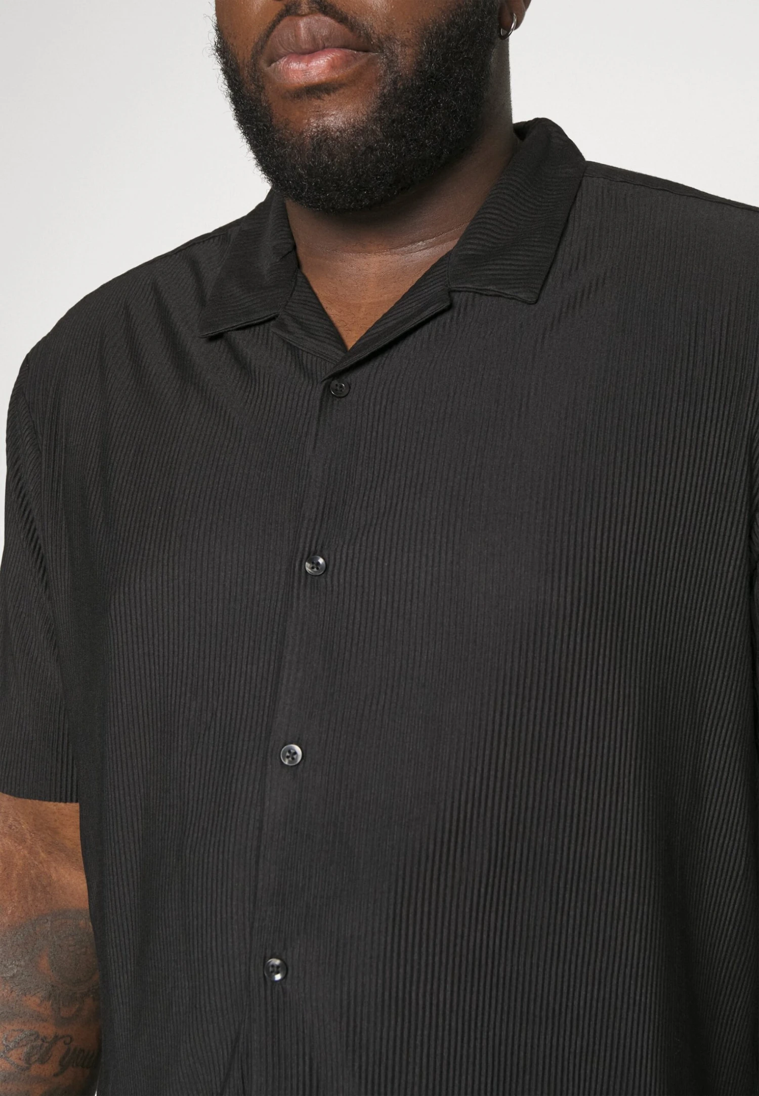 YOURTURN Plisse Shirt Unisex - Overhemd - Black - Afbeelding 5